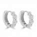 1.20 ct ttw Ladies Round Cut Diamond Hoop Huggie Earrings In 14 Kt White Gold